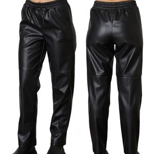 Faux Leather Joggers